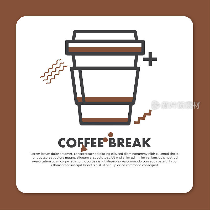 Coffee Vector Line Icon - Simple Thin Line Icon, Premium Quality Design Element and Brown background.